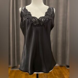 Vintage black satin camisole